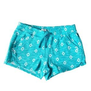 Gymboree Small Teal ikat Drawstring Shorts S 5/6